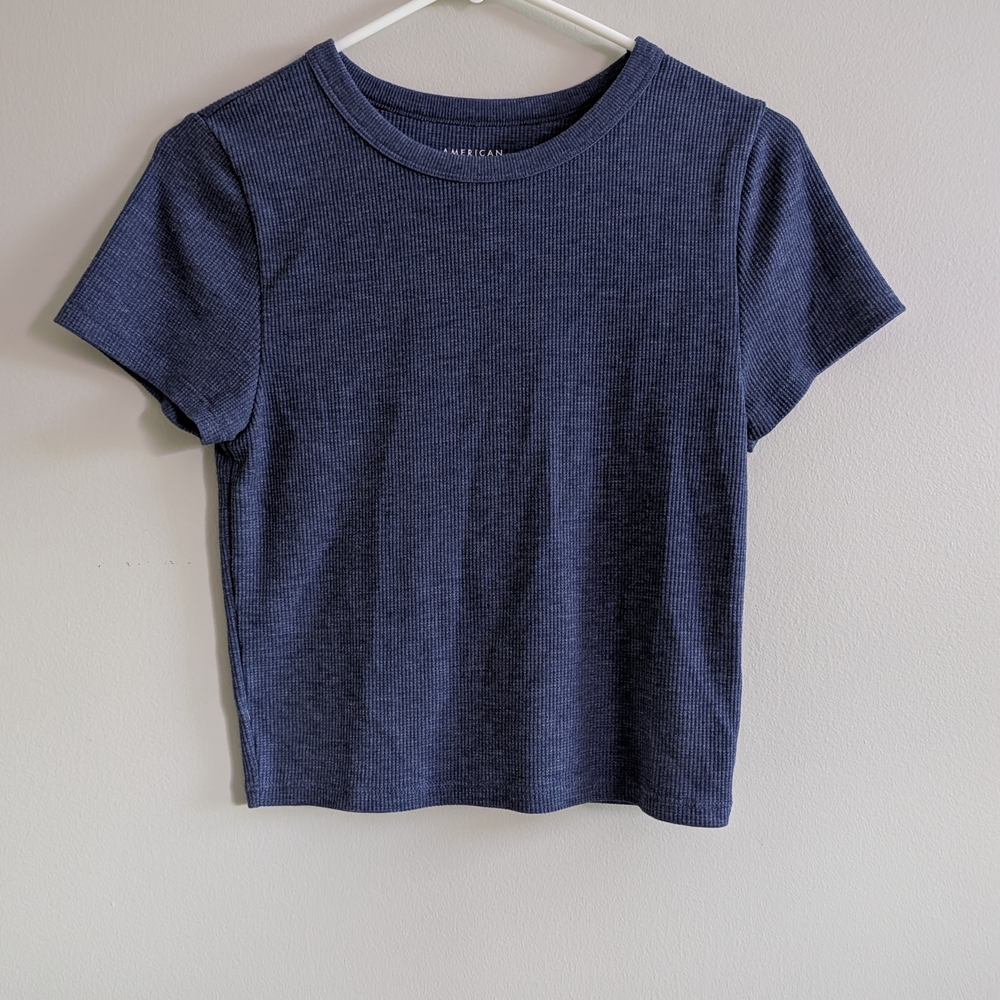 American Eagle Outfitters Navy Ribbed Top